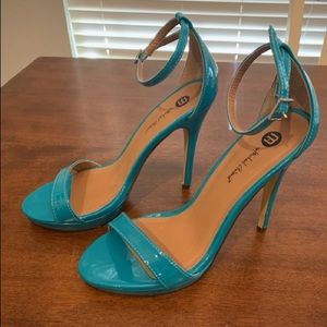 Michael Antonio Teal Sexy Strap Heels